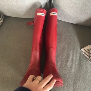 Red Tall Hunter Boots